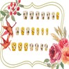 LOPMNGHT Press on Nails Medium Length Cute Bee Pattern Design