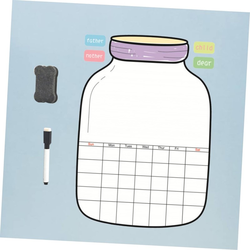 STOBOK Creative Erasable Fridge Reminder Board Magnet Sticker with Pen