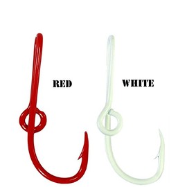 BT Outdoors Custom Colored Eagle Claw Team Spirt Hat Fish Hook Pins Red/White One Red and One White Hat Hook Clip