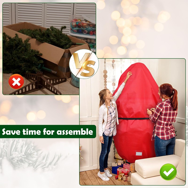 Upright Christmas Tree Storage Bag with Adjustable Straps, Xmas Tree