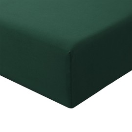 RUIKASI Microfibre Fitted Sheet, Oeko Tex Fitted Bed Sheet, Bed Linen, 30 cm Deep Pocket, Dark Green, 180 x 200 cm