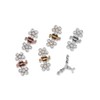 Scunci Micro Mini Metal Rhinestone Jaw Clips, Assorted, 6 Count