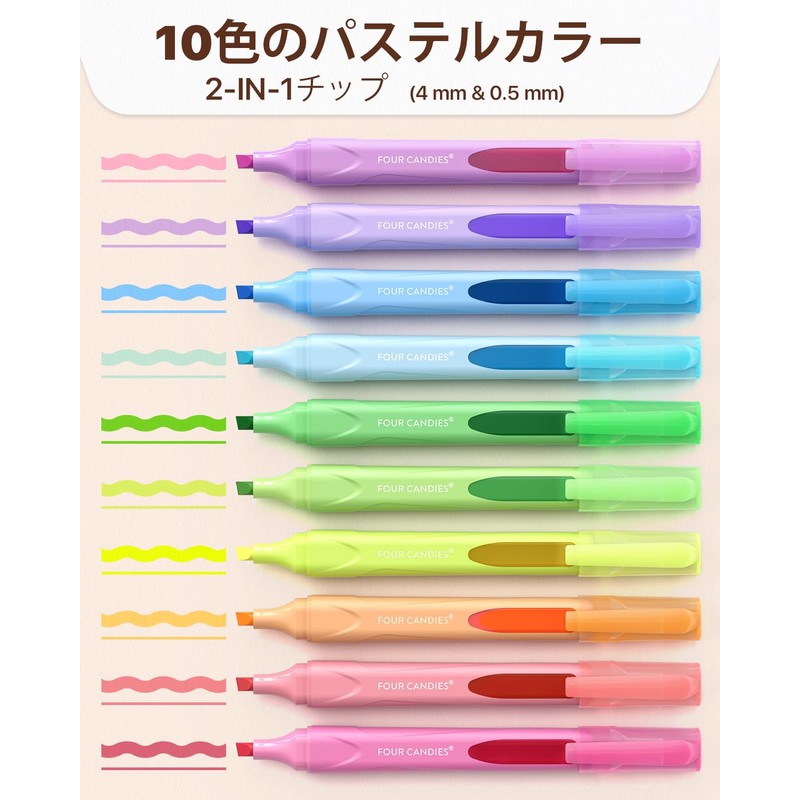 Four Candies Liquid Highlighters, Set of 10