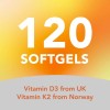 Amandean Vegan Vitamin D3 K2, 5000 IU Algae + MK-7,