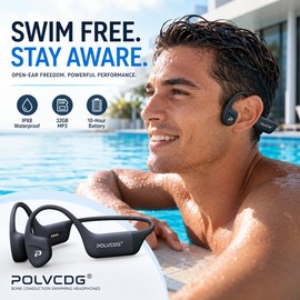 Bone Conduction Swimming Headphones for Sports – IPX8 Waterproof Open-Ear Audio with 32GB Storage