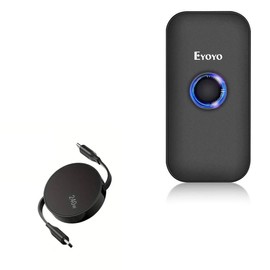 BoxWave Cable Compatible with Eyoyo Mini Portable Barcode Scanner - PD miniSync (240W), Retractable PD 240W Portable USB Type-C Cable - Jet Black