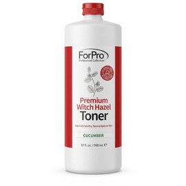 ForPro Witch Hazel Facial Toner Cucumber Scent 32 Fl Oz Alcohol-Free with Aloe Vera and Glycerin Pore-Minimizing Moisturizing Non-Astringent Vegan and Not Tested on Animals Unscented / 포프로 위치 헤이즐 페이셜 토너 오이 향 32 Fl Oz 알로에 베라와 글리세린이 함유된 무알코올 모공 최소화 보습 떫은맛 비건 및 동물 실험을 하지 않았습니다 Unscented