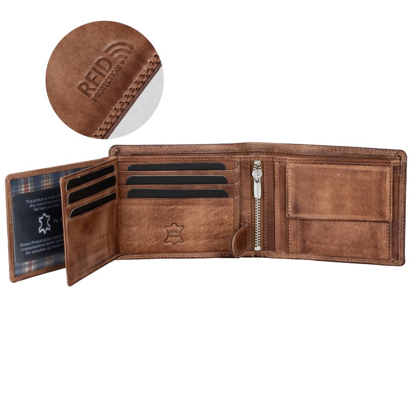 Fa.Volmer Men's Leather Wallet with RFID Protection - Extra Sturdy