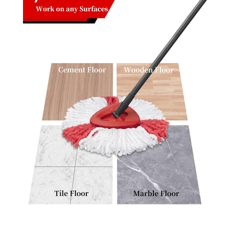 3 Pack Mop Replacement Heads Compatible with Vileda 2-in-1 Turbo