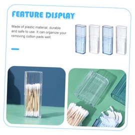 FRCOLOR 4Pcs Cotton Swab Organizer Storage Box Makeup Cotton Pads Containers for Jewelry Tools and Accessories Elegant Design for Desktop and Home Use