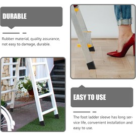 Zwenjuan Ladder Feet, Pack of 4 Rubber Feet for Ladders Ladder Feet Ladder Shoes Protective Caps for Ladders Rubber Ladder Feet Non-Slip Ladder Foot Cover for Ladder Feet Universal Covers 50 x 22 mm