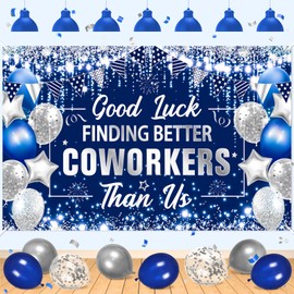 Blue Sliver Coworker Leaving Party Decorations Banner Going Away Party Decorations for coworker Good Luck Finding Better Coworkers Than Us Banner Farewell Party Backdrop for Coworker Office Leaving Goodbye Party