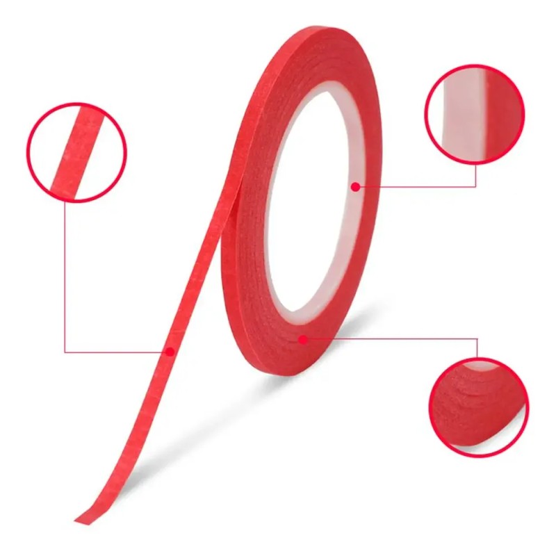 3 X 10 Rollos Cinta Adhesiva De Enmascarar Para Rojo