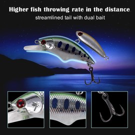 Fishing Lure Set, Double Fishing Jigs, Artificial Bait, Blinker, Rubber Bait, Bionic Fishing Lure for Freshwater, Saltwater