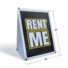 Rent Me Sidewalk Sign 18 Inch x 24 Inch A-Frame Images On Both Sides | Equipment Rentals, Clear Messaging, Professional Signage | Made in USA