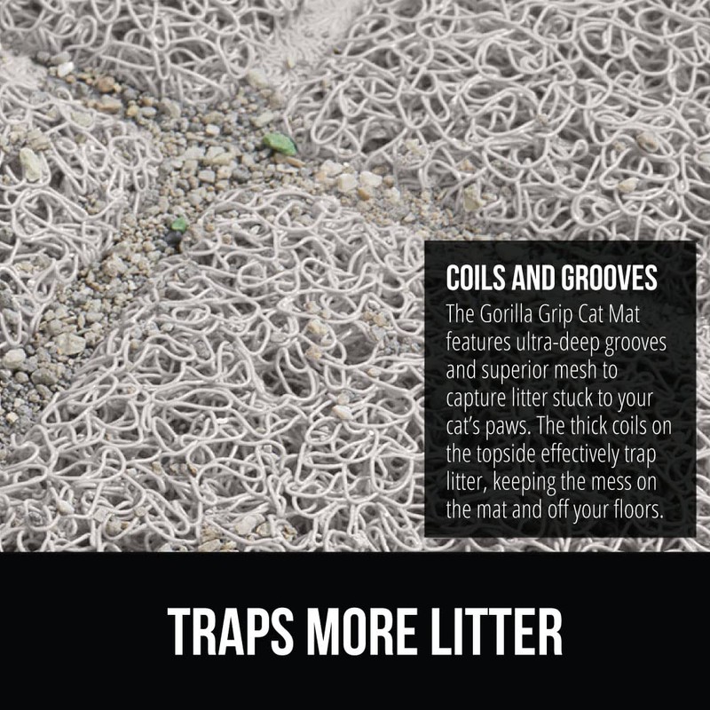 GORILLA GRIP Cat Litter Box Mat, Water Resistant Kitty Litter