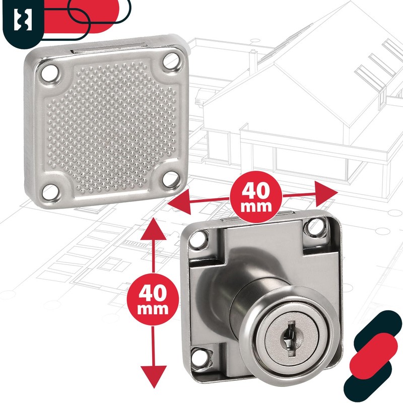 KOTARBAU® Set of 2 Furniture Locks for Screw-On Furniture Doors