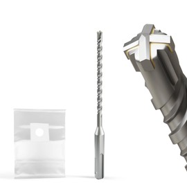 XZH SDS Plus Masonry Drill Bits - 6mm x 160mm, Professional Tungsten Carbide Cross Tip, Long SDS Hammer Drill Bits for Wall, Stone, Concrete, Brick