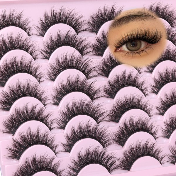 False Eyelashes, Wispy Eyelashes, Natural Look, 18 mm, D Curl,