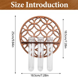 ZYETGH Wall Hanging Propagation Station, Plant Propagation Station Wall Mounted Hanging Test Tube Vase with Wooden Stand for Hydroponic Plant Home Office Decoration