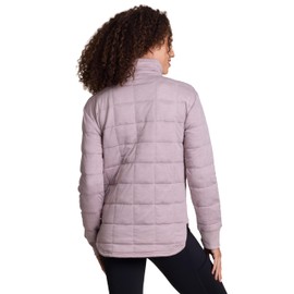 RBX Active Women's Jacket, Ultra Lightweight Full Zip Quilted Jacket with Pockets All Season Mock Neck Zip Up Sweatshirt for Hiking, Workouts Chalk Pink S