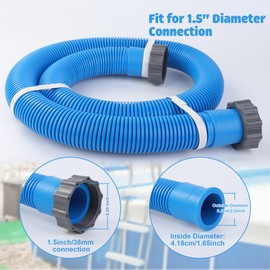 2 Pack Pool Hoses for Above Ground Pools 1.5" x 59" Pool Pump Hose Filter Pumps Replacement Hose Accessories Fits for Intex Filter Pump Above Ground Pool Sand Filter, Blue | Augisteen