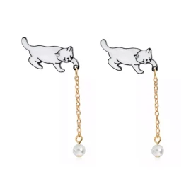 Jextech 2 Pin Broche Metalico Gato Borla De Perla