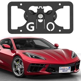 License Plate Holder Front Bumper Mount Bracket Compatible with 2005-2013 C6 Chevy Corvette Stingray | No Drilling | Installs in Seconds，Front Bumper License Plate Mounting Kit