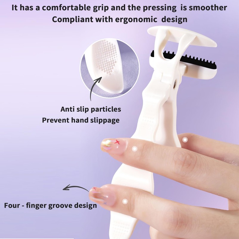 Eyelash Curler, Plastic Eyelash Curlers with Silicone Refill Pads Cute