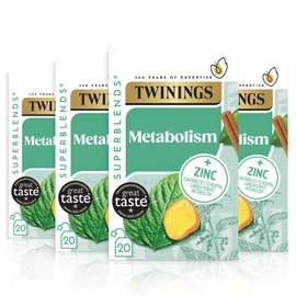 Twinings Superblends Metabolism Tea - Peppermint & Spiced Green Tea Herbal Infusion with Nettle & Zinc, Metabolism Booster Tea, 80 x Biodegradable Tea Bags
