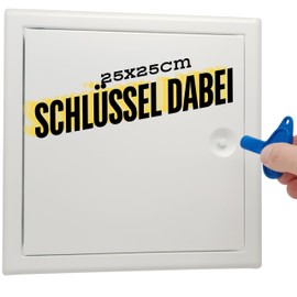 Inspection Flap 25 x 25 cm with Square Lock Premium Sheet Steel White 4-Edge Lock Inspection Door Maintenance Flap Service Flap Bath Inspection Door (25 x 25)