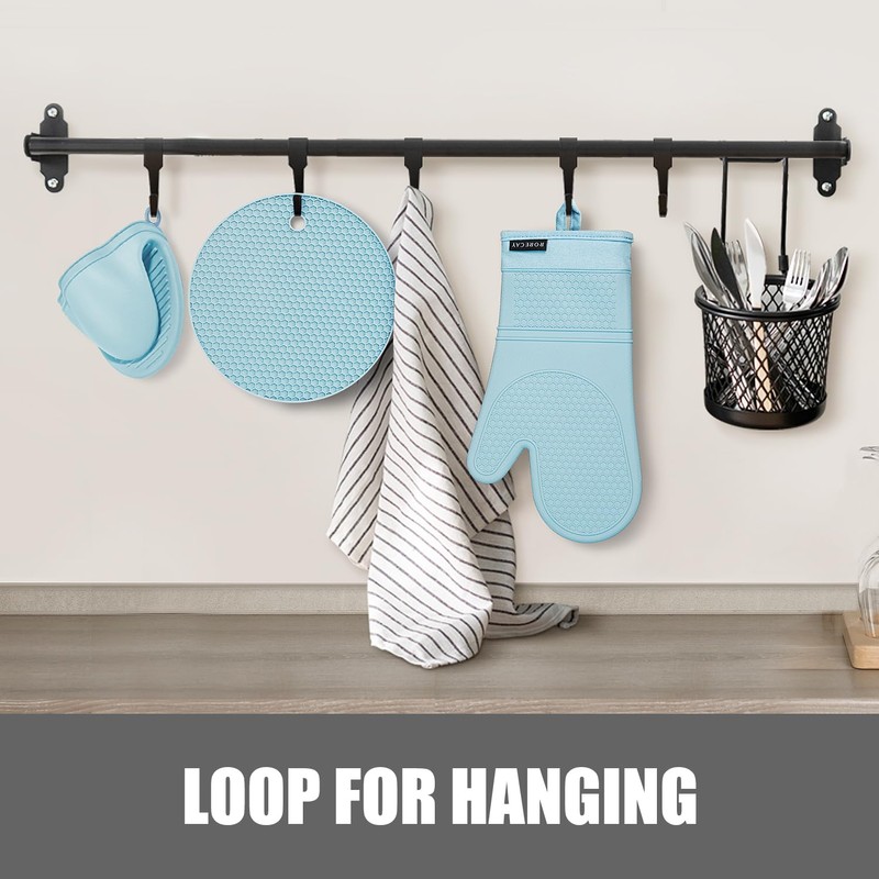 Rorecay 6pcs Oven Mitts and Pot Holders Sets, Extra Long