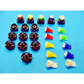 Lumiglow 15 Assorted 4 LEDs Lights Bulbs 1/2" Sockets Marker License Plate Dash Ford 194