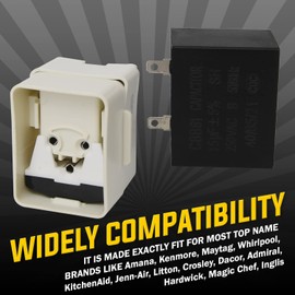 Seentech W10613606 Refrigerator Compressor Start Relay and Capacitor Compatible with Whirlpool, Kenmore, Frid-ges. Replace part number: W10416065, PS8746522, 67003186 - PACK OF 2