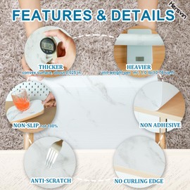 Hersvin Shelf Liners 20 in x 20 ft EVA Drawer Mats, Non-Adhesive Cupboard Protector, Kitchen Cabinet Lining Fridge Liner (White Marble Stripe, 50.8x610cm)