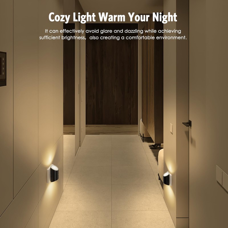 AMIR LED Night Light Plug in, LED Motion Sensor Night