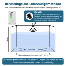 briidea HRWL-01W Fresh Water Tank Indicator for Water Tank with LED Display, Powered by 7-32V DC Power Supply, Very Suitable for Motorhomes, Caravans, White