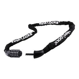 VINZ Devi chain lock, 5-digit combination lock, chain lock, bicycle lock, armoured lock, combination lock, 120 cm x diameter 6 mm