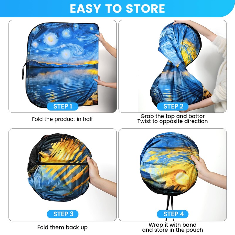 Windshield Sun Shade - Car Sun Shade Windshield UV Protection