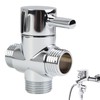 Shower Diverter Valve 3-Way T-Adapter, Solid Brass with Chrome Plating,