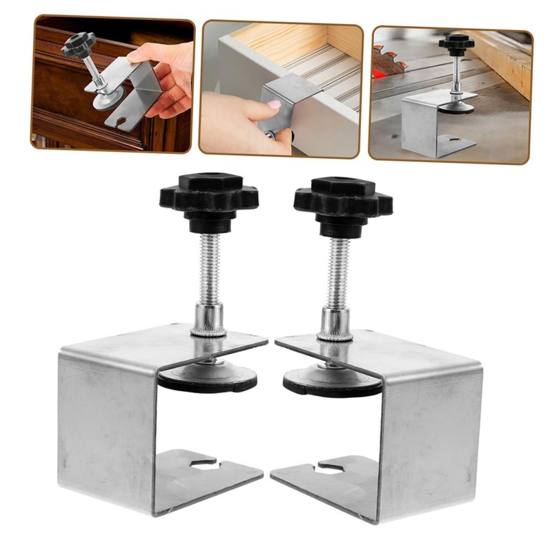 IWOWHERO 4Pcs Stainless Steel Adjustable Drawer Face Clamps Versatile Clamps