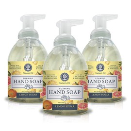 Natures Oil Foaming Hand Soap, Lemon Sugar, 10 Fluid Ounces (3 Pack)