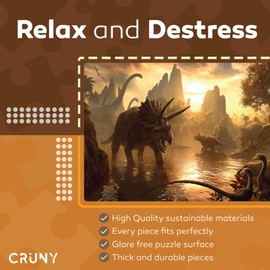 Cruny Puzzle for Adults 1000 Pieces - Jigsaw Puzzle 1000 Pieces Adult Ideal on a Puzzle Mat or Puzzle board - Relaxing Adult Jigsaw Puzzles 1000 Pieces & Great 1000 Piece Puzzles for Adults (Dinosaur)