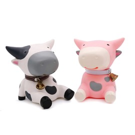 VICASKY Large Capacity Cow Piggy Bank Coin Bank Saving Jar Decorative Money Pot