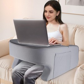 Reading Pillow for Gaming - Soft Lap Desk Pillow for Laptop, Extra Large Arm Rest Pillow for Adult, Memory Foam Lap Pillow for Working Reading Crocheting Playing Steam Deck Switch, for Couch Bed Sofa