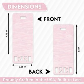 Extended RN Badge Buddy Vertical Cute Registered Nurse Badge Buddy Colorful and Glitter Acrylic RN Card Perfect Size for Extended Nursing ID (Light Pink Pearl)