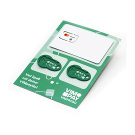 VIMpay Go - the smallest MasterCard in the world: NFC microcard for contactless payment, with or without shopping trolley remover as a key ring in your choice of colour, Green, Modern