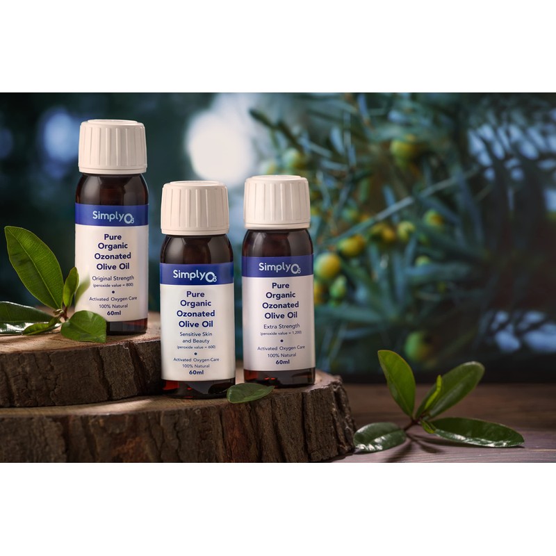 Simply O3 Pure Organic Ozonated Olive Oil Extra Strength 1200