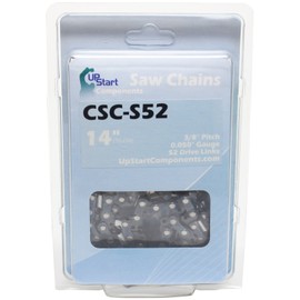 14" Semi Chisel Saw Chain for Homelite UT43100 Chainsaws - (14 inch, 3/8" Low Profile Pitch, 0.050" Gauge, 52 Drive Links, CSC-S52)