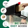 BlissBoard Mailboxes for Outside, Galvanized Steel Medium Black Metal Mailbox,